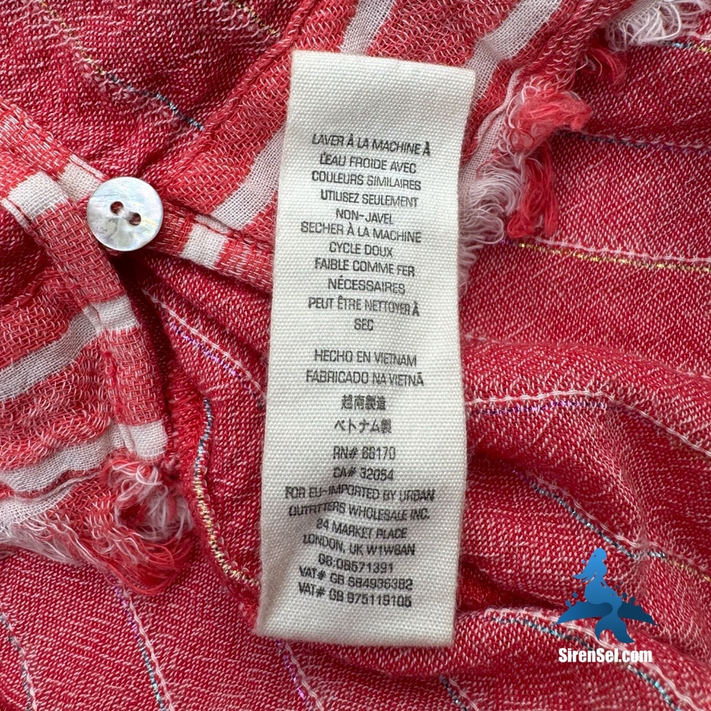 1134 Free People See Saw Top Cropped Blouse - XS - Red - Picture 15 of 16